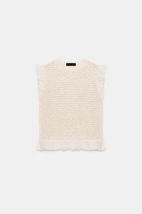 COMBINED POINTELLE KNIT TOP