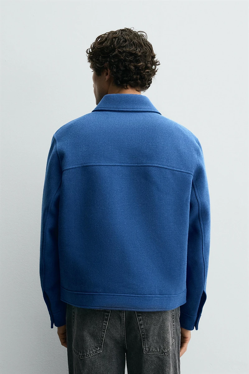 ZIP-UP WOOL EFFECT JACKET