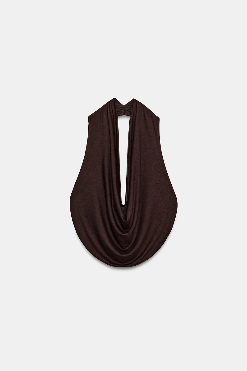 TOP HALTER DRAPÉ
