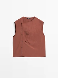 Blouse boutonnage côté argenté