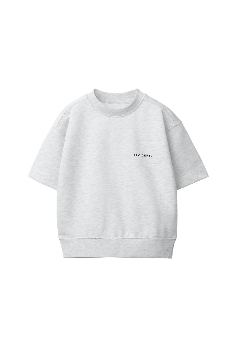 SWEAT MANCHES COURTES INSCRIPTION EN RELIEF