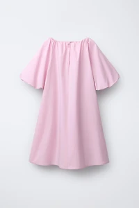 FLORAL POPLIN DRESS