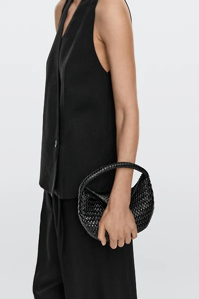 Nappa leather braided mini bag