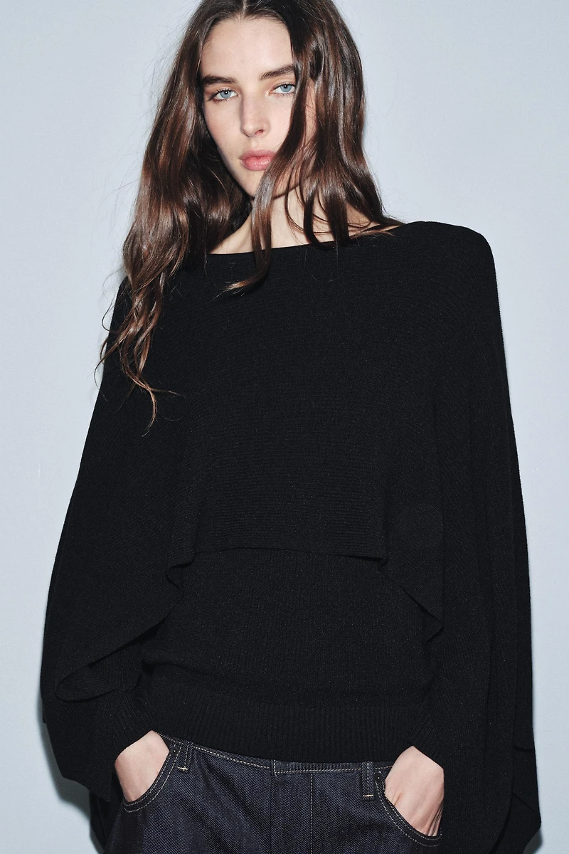 KNIT JUMPER WITH CAPE