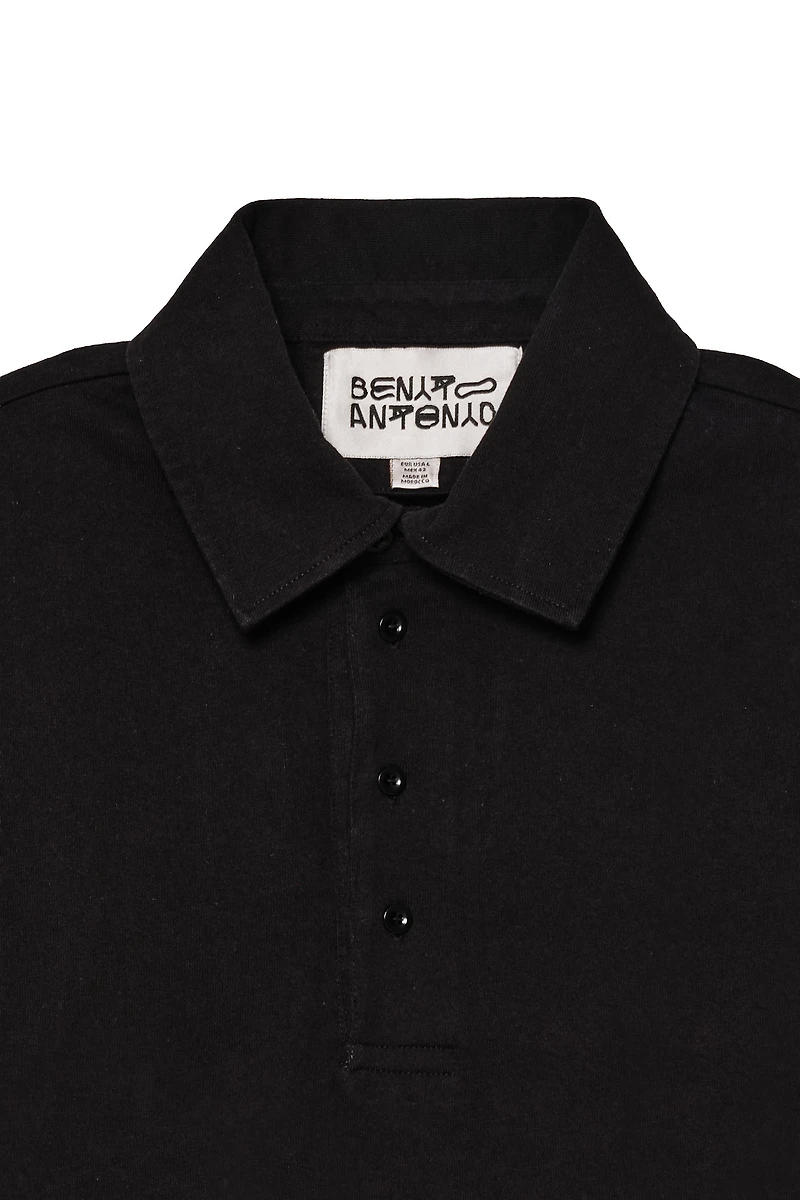 CROPPED FIT COTTON POLO SHIRT