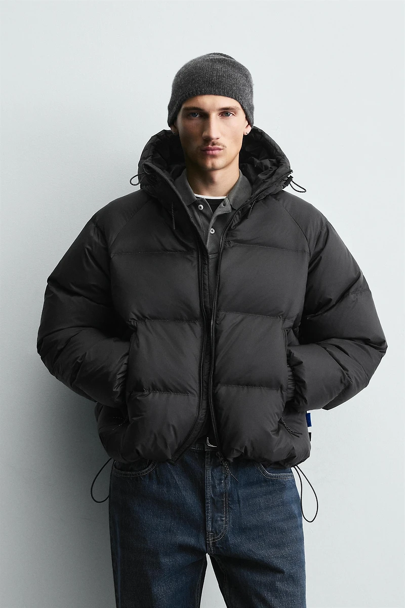 100% FEATHER WATER REPELLENT PUFFER JACKET
