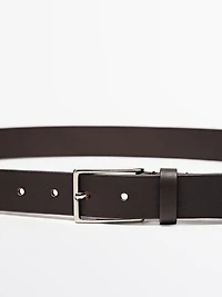 Ceinture boucle rectangulaire en cuir nappa