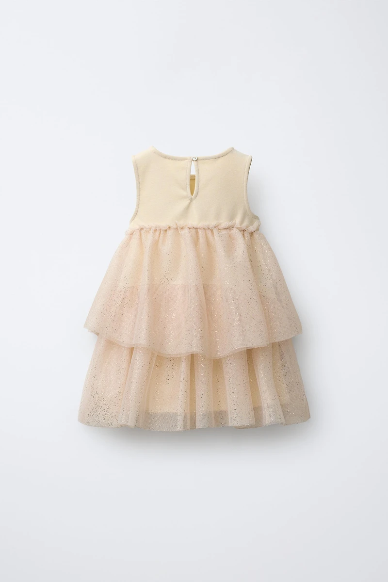 COMBINATION SHIMMER TULLE DRESS