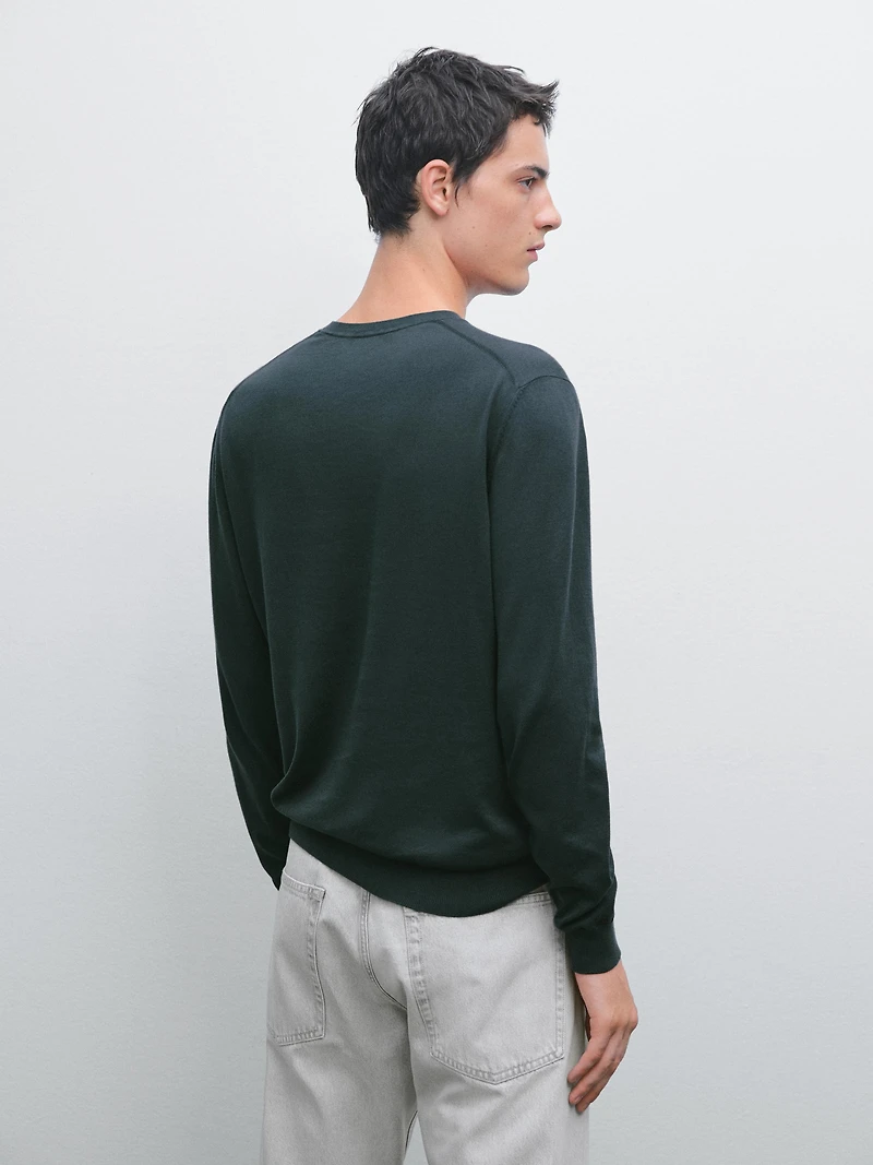 V-neck knit sweater