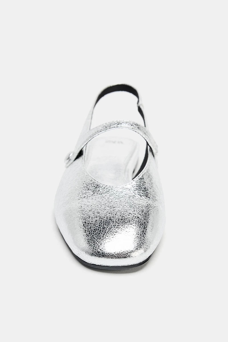 METALLIC EFFECT BALLET FLATS