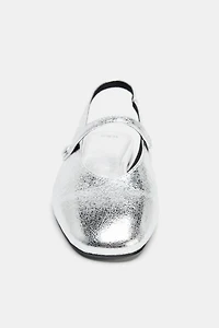 METALLIC EFFECT BALLET FLATS