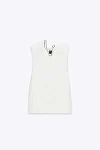 SHORT DRESS WITH JEWEL APPLIQUÉ