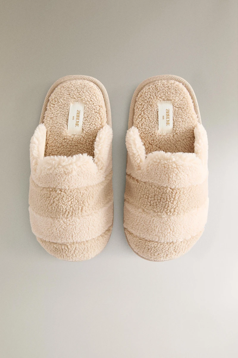 CHILDREN'S FAUX SHEARLING MULE SLIPPERS