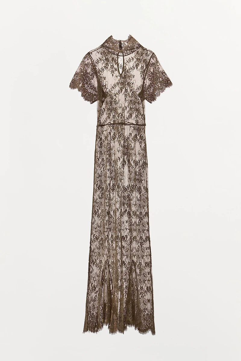 HIGH NECK LACE DRESS