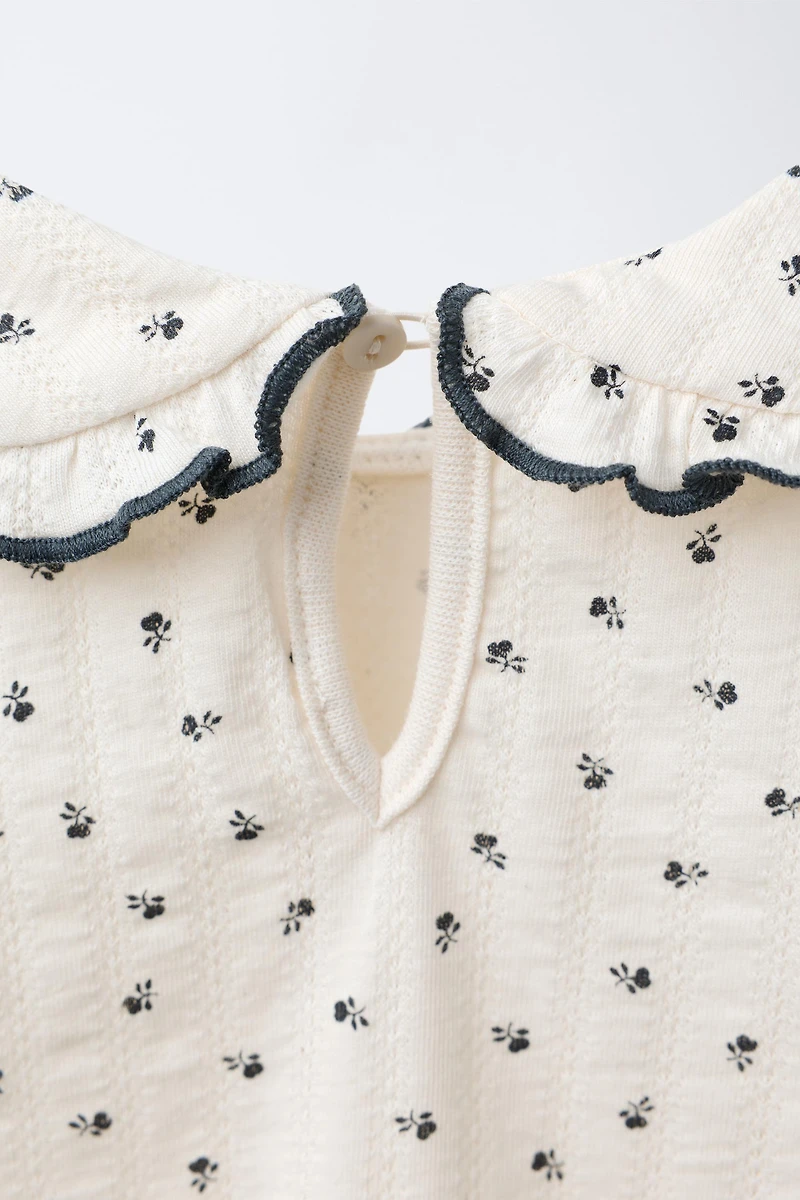 FLORAL PETER PAN COLLAR TOP