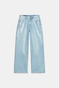 Z1975 MID-RISE SEQUIN STRAIGHT JEANS