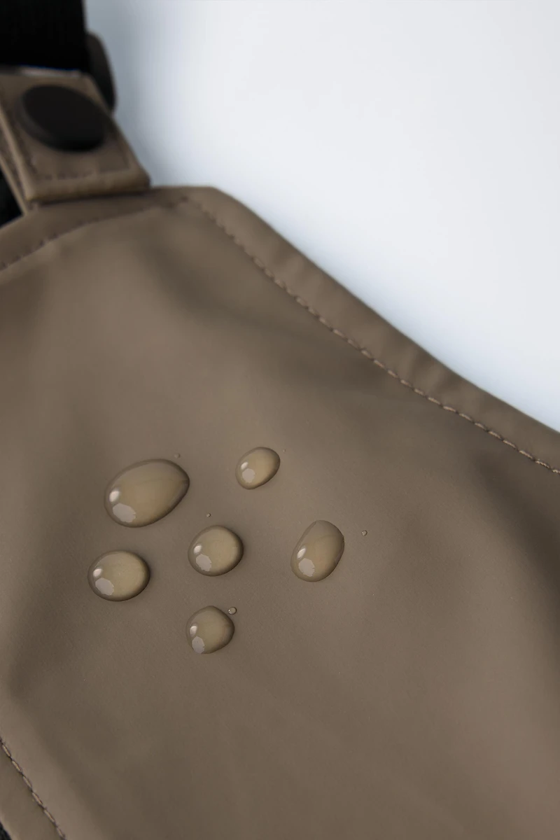 RUBBERIZED WATER-RESISTANT OVERALLS WITH FLEECE LINING