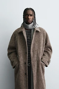 FAUX FUR WOOL COAT