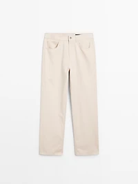 Mid-waist straight-leg trousers