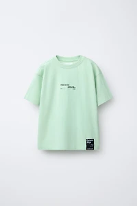 SPORTY TEXT LABEL T-SHIRT