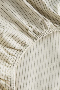 STRIPED FLANNEL FITTED SHEET