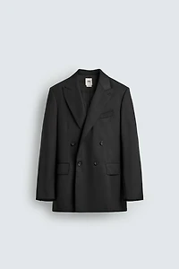 100% WOOL DOUBLE BREASTED SUIT BLAZER