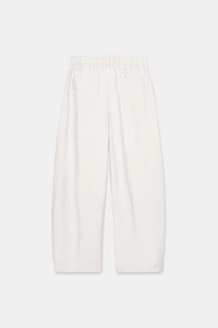 PANTALON FLUIDE À PLIS ET RAYURES