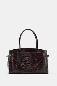 EMBOSSED LEATHER CITY BAG