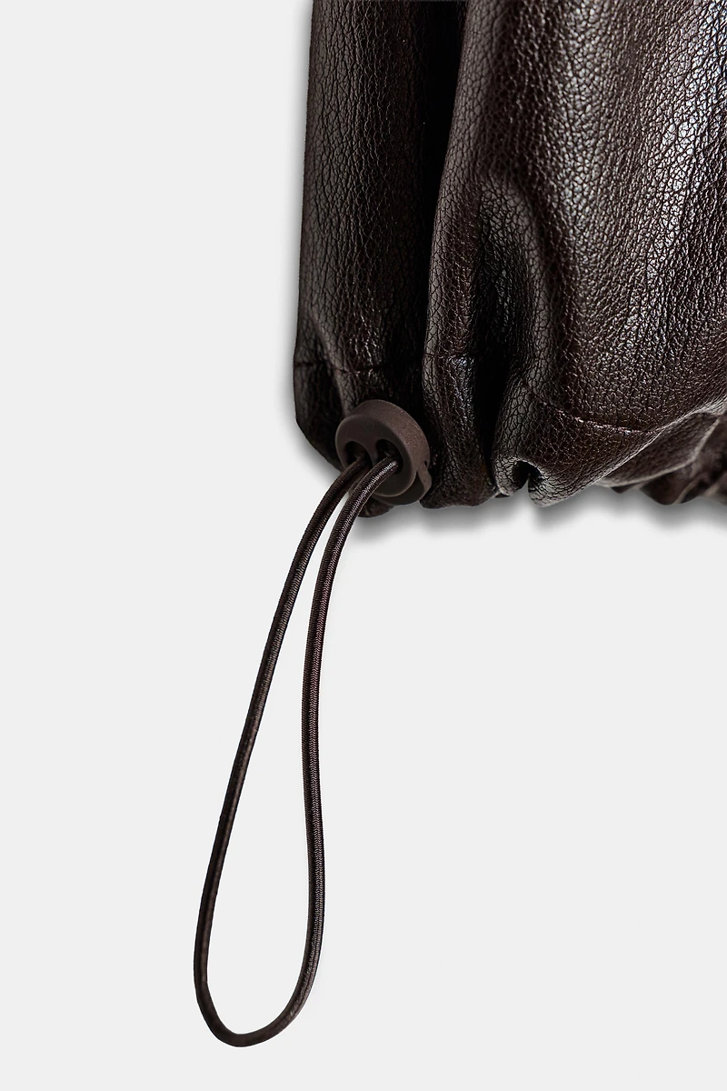 FAUX LEATHER BALLOON PANTS