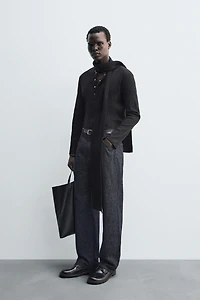 STRUCTURED HENLEY COLLAR T-SHIRT