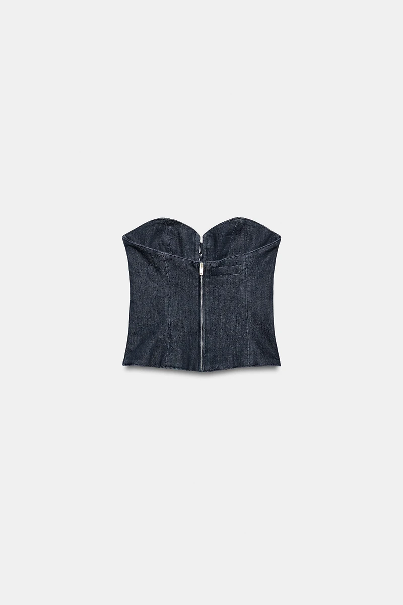 TRF DENIM CORSET TOP