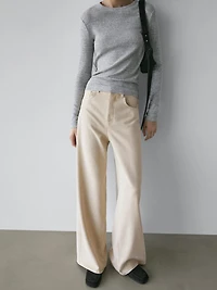 Low-rise wide-leg trousers