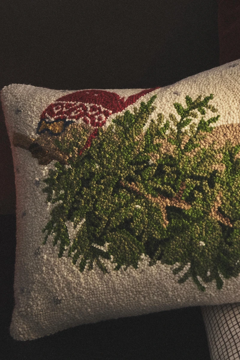 HOUSSE DE COUSSIN LAINE CHIEN SAPIN DE NOËL