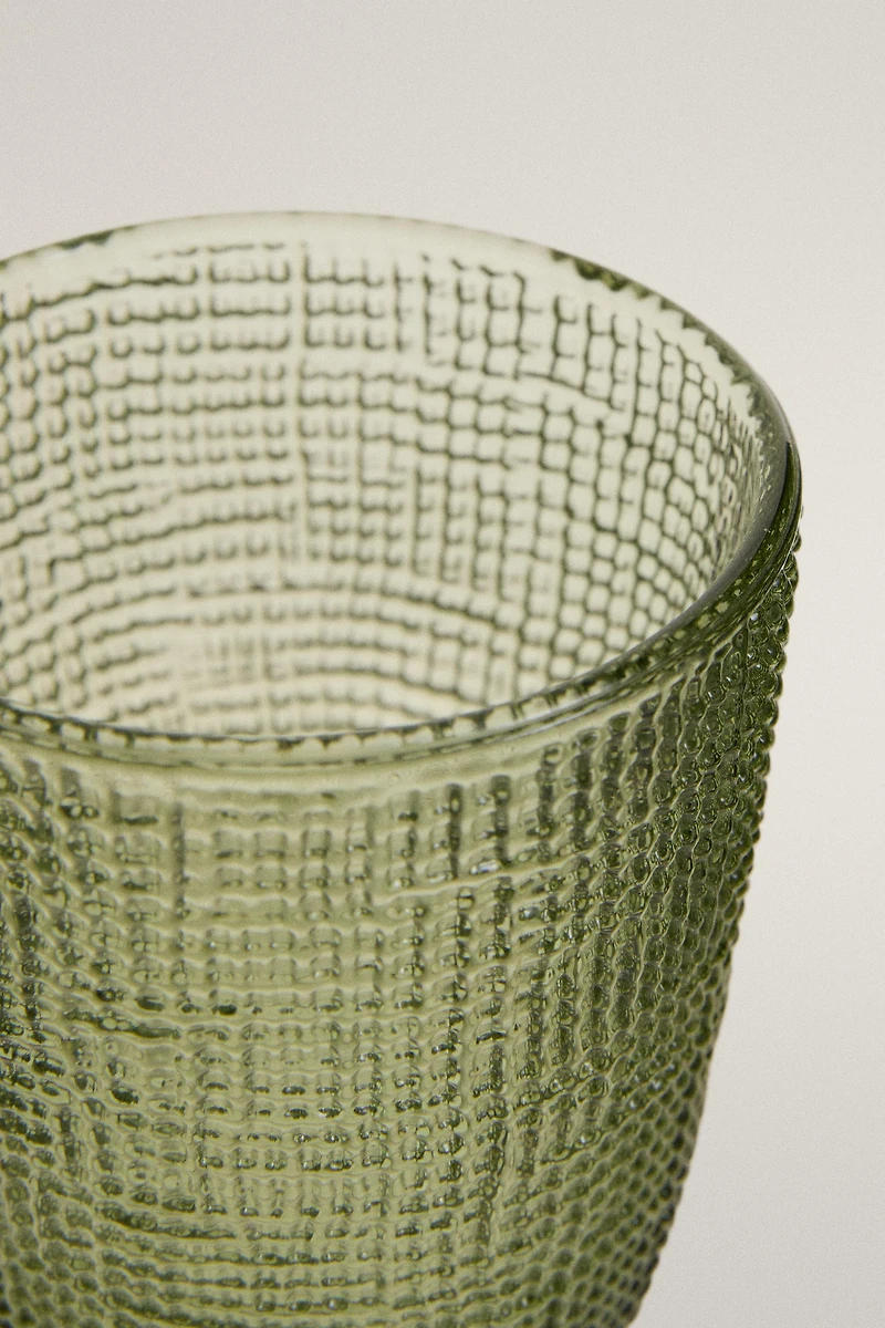 TEXTURED GLASS TUMBLER