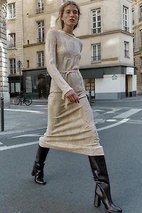 JACQUARD MIDI SKIRT