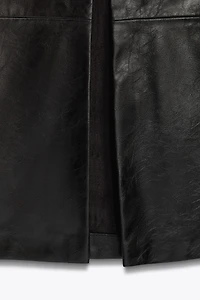 FAUX LEATHER MIDI SKIRT