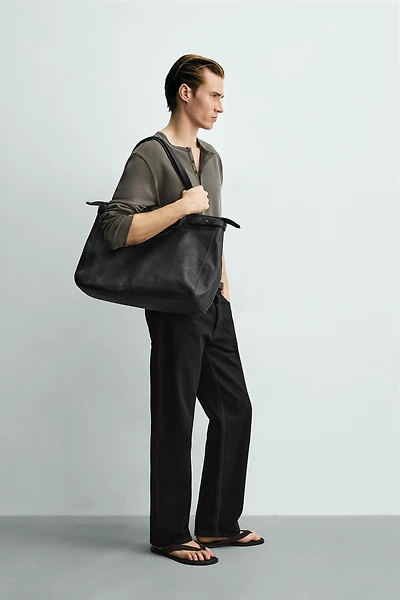 LEATHER SHOPPER BAG