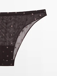 Semi-sheer polka dot briefs