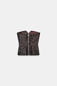 SEQUIN BUSTIER TOP ZW COLLECTION LIMITED EDITION