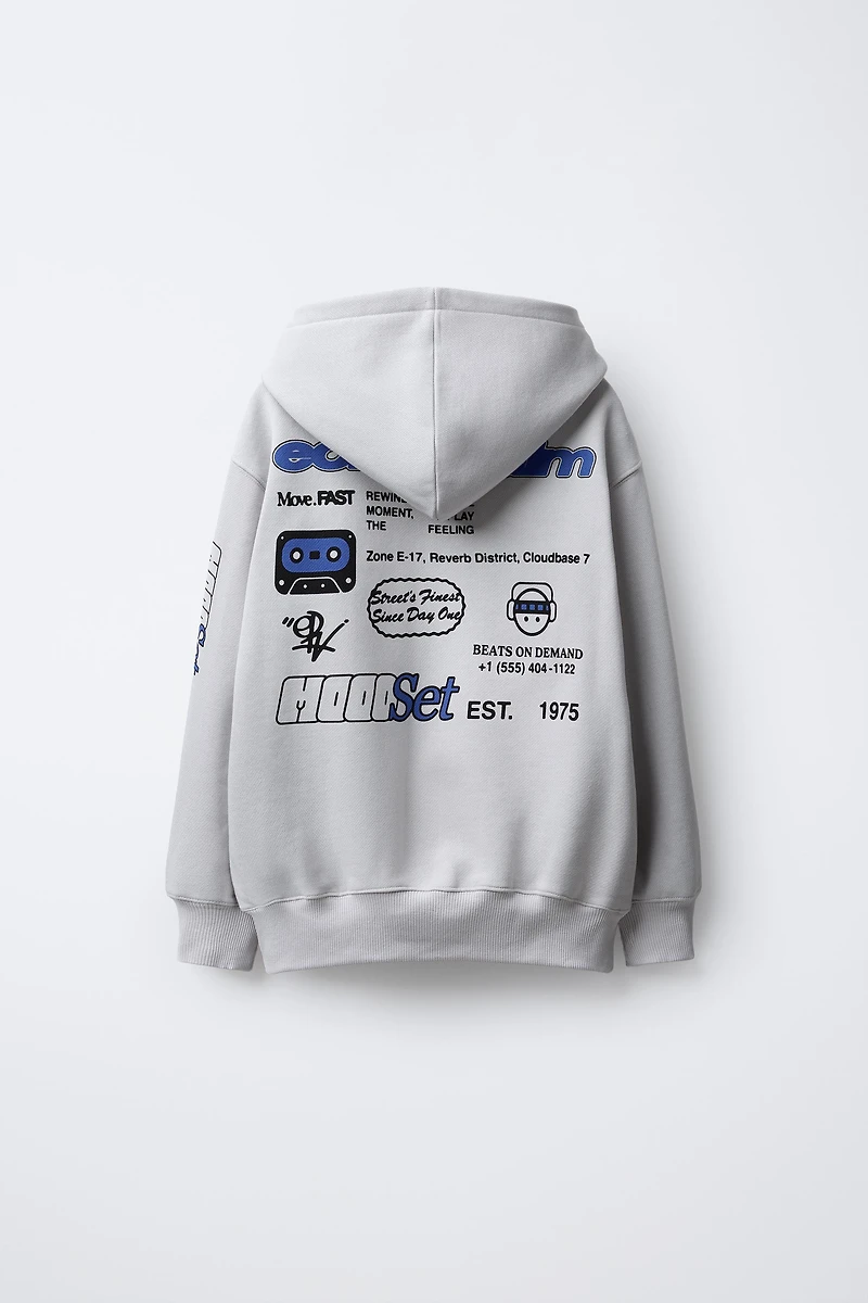 PRINTED HOODIE SWEATSHIRT