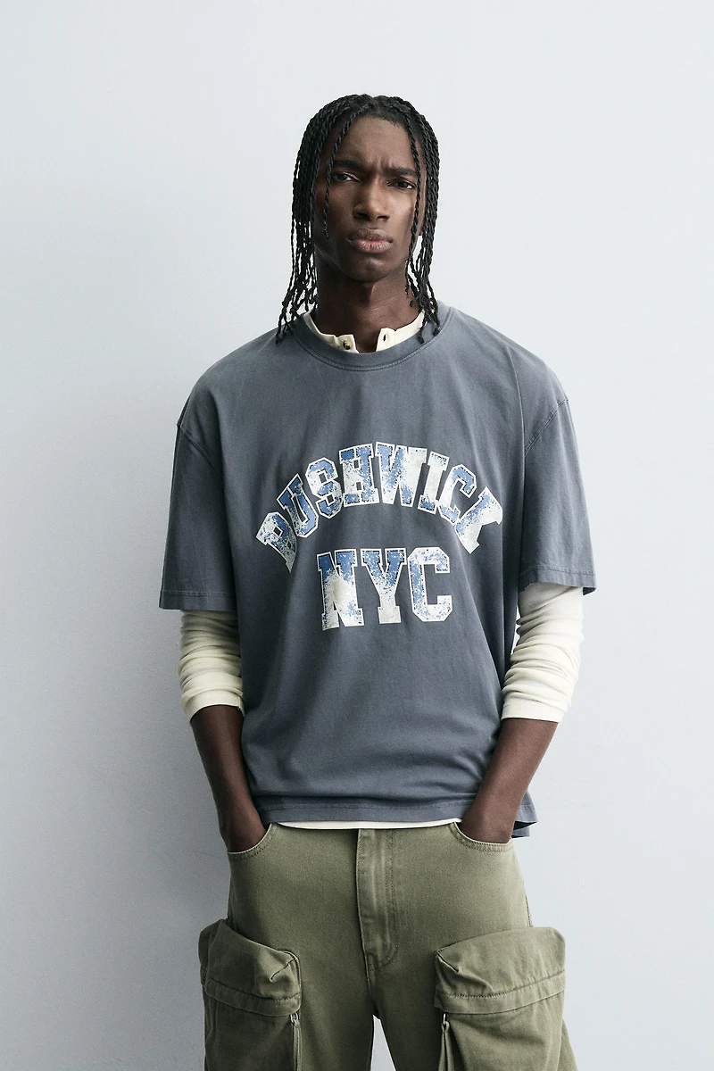 T-SHIRT IMPRIMÉ DÉLAVÉ