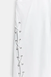 TRF MID RISE STRAIGHT LEG LACE-UP JEANS