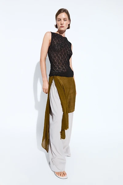 Sleeveless open-knit top