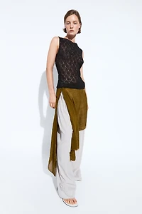 Top sans manches en maille ajourée