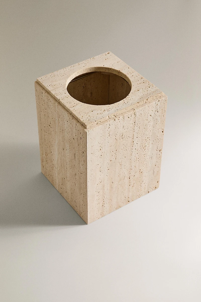 BEIGE MARBLE BATHROOM TRASH CAN