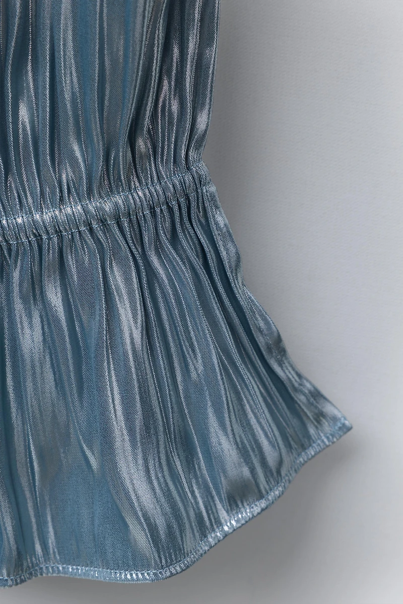 METALLIC TEXTURED PANTS
