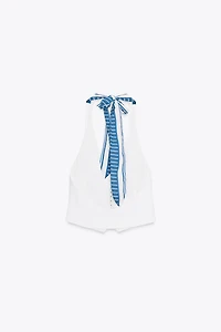 HALTER SCARF WAISTCOAT TOP