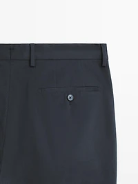 Cotton blend twill trousers