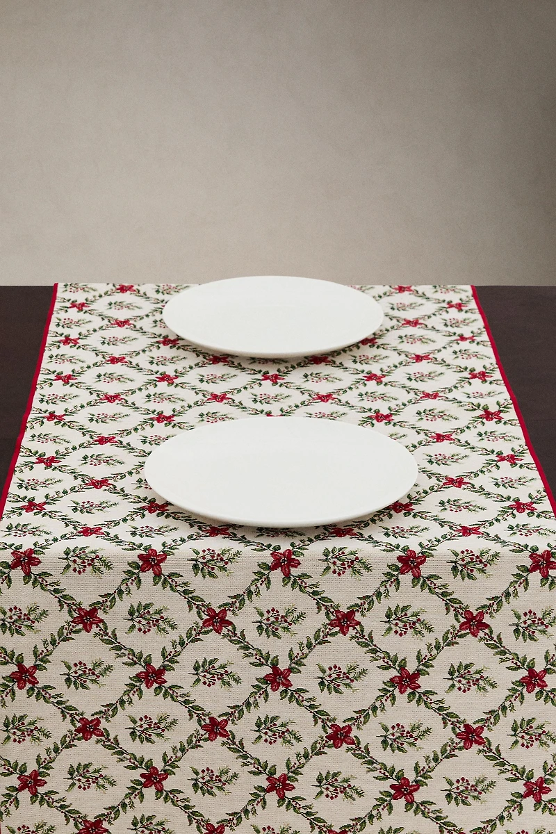 CHEMIN DE TABLE JACQUARD LOSANGES NOËL