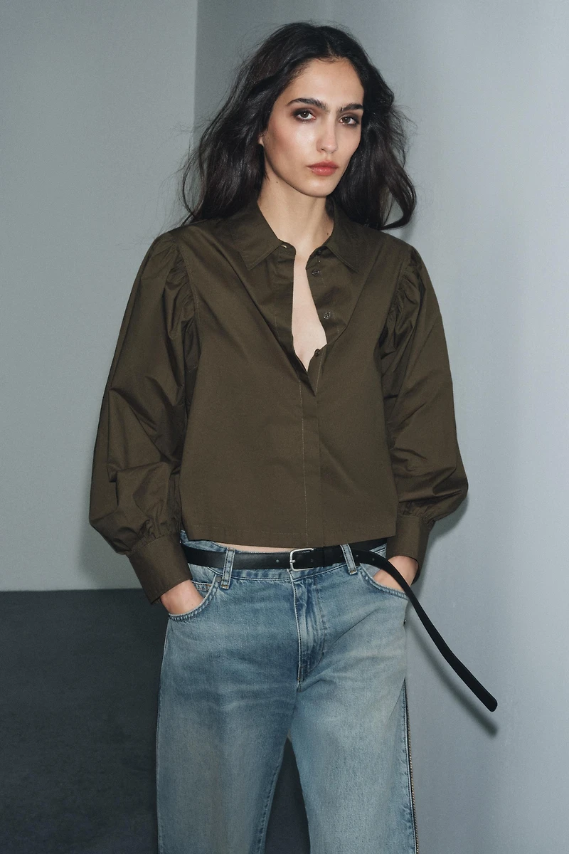 ZW COLLECTION PUFF SLEEVE POPLIN SHIRT